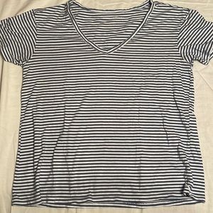 American Eagle blue and white striped shirt